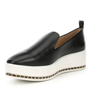 Karl Lagerfeld Black and White Platform Loafers